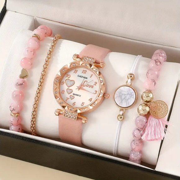 Women's Watch Cute Heart Quartz Watch Elegant Rhinestone Analog Wrist Watch - Picture 1 of 3